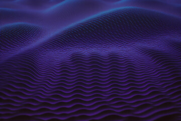 Warp Waves Background with Blue Purple Colors and minimalist elements design. Ai generated