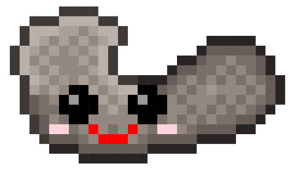 Fototapeta premium Smile shape icon pixel art. Vector illustration. 