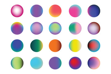 a collection of color gradations with various round shape color patterns