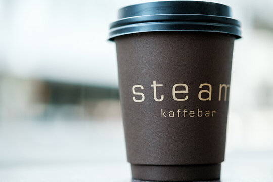Steam Kaffebar Disposable Coffee Cup With Copy Space