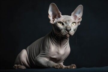sitting shynx cat in studio shot. Generative AI