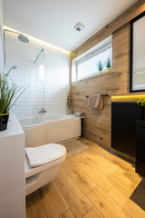 Modern small bathroom in stylish apartment