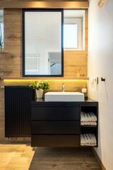 Modern small bathroom in stylish apartment