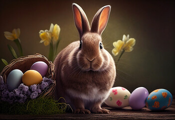 Easter bunny. Generative AI