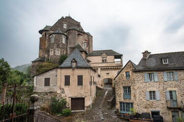 Architecture of the town of Estaing in the Lot valley in Aveyron, France