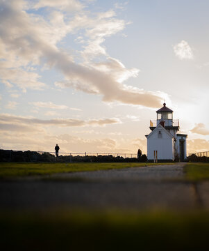 Perspective on the Lighthouse at Discovery Park, Ballard, Seattle, Washington
