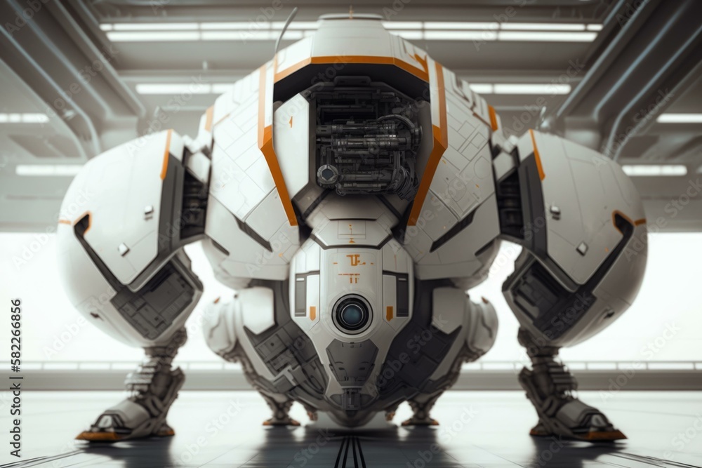 Poster A Large Robot With Two Legs And A Large Body Tundra Photorealism Robotics Engineering 