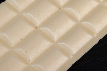 White Chocolate Bar with bubbles close-up