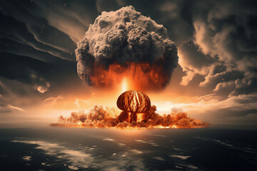 earth after a nuclear explosion - obrazy, fototapety, plakaty