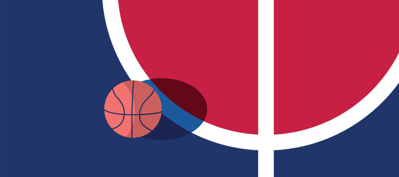 basketball court graphic with ball clip art preview
