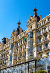 Fototapeta na wymiar Historic Belle Epoque luxury Ancien Hotel Regina in Cimiez district of Nice on French Riviera Azure Coast in France