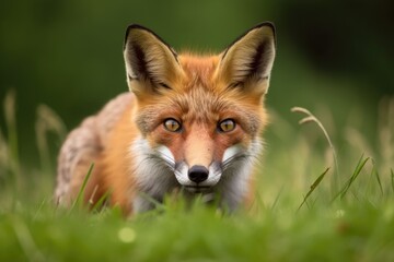 Fototapeta premium Red fox captured on camera in Co. Carlow, Ireland. Generative AI