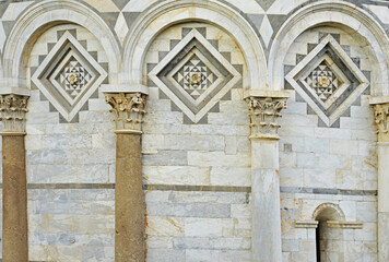A fragment of the Pisa Cathedral in Italy