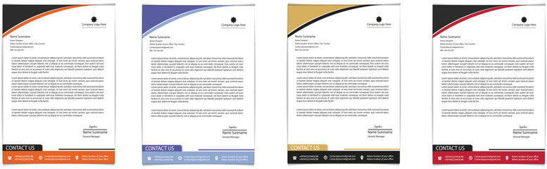 Fototapeta premium corporate modern letterhead design template with yellow, blue, green and red color. creative modern letter head design template for your project. letterhead, letter head, simple letterhead design 