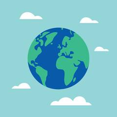 Fototapeta premium Earth Day, April 22, graphic illustration banner. Earth Day vector illustration. eps-vector. Illustration of the planet earth.