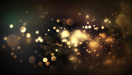 Abstract blur glitter golden lights background. Generative AI