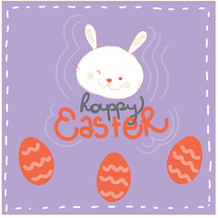 Obraz na płótnie Canvas happy easter illustration vector rabbit