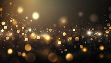 Fototapeta na wymiar Abstract blur glitter golden lights background. Generative AI