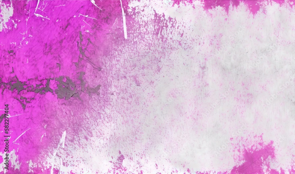 Poster a grungy pink and white background with a black border on the bottom of the image and a white border
