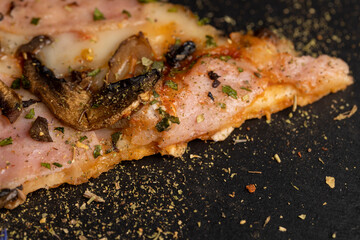 delicious homemade fast food pizza with mushrooms