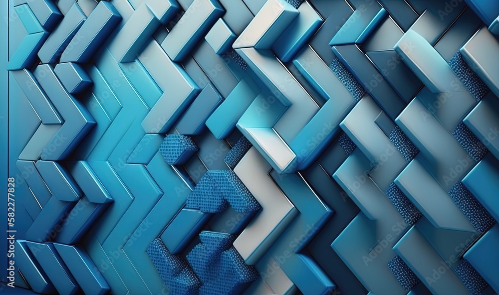 Poster a blue abstract background with a lot of different shapes and sizes of blue squares and rectangles o