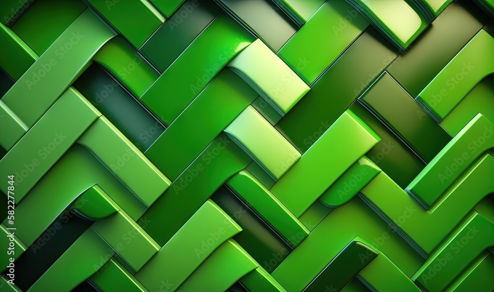 Poster a green abstract background with a diagonal pattern of squares and rectangles in shades of green and