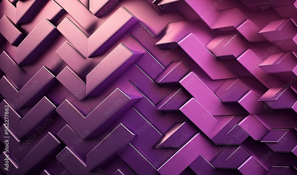Poster a purple background with a pattern of squares and rectangles in the center of the image is a diagona