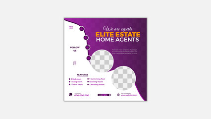 Real estate home Corporate luxury house social media post vector design template