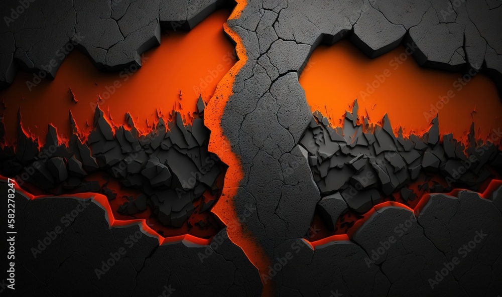 Poster a cracked wall with a hole in the middle and a hole in the middle with a hole in the middle and a ho