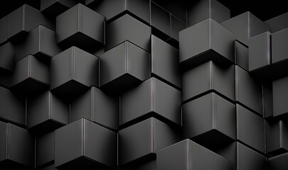  a black background with a bunch of cubes on it's sides and a black background with a bunch of cubes on it's sides.  generative ai