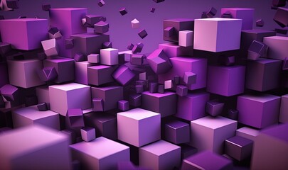 Fototapeta na wymiar a bunch of purple cubes that are in the middle of a wall of purple cubes that are in the middle of the wall. generative ai