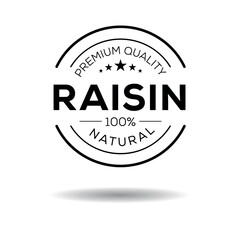 Creative (Raisin), Raisin label, vector illustration.