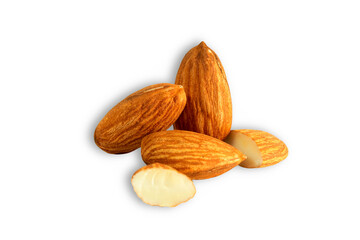 almond dry fruit isolated,cutout transparent background