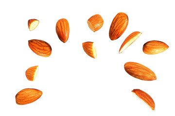 almond dry fruit isolated,cutout transparent background