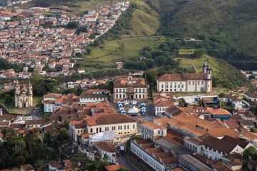View of Tiradentes Square from São Sebastião Hill in Ouro Preto, Minas Gerais, Brazil - Vista da...