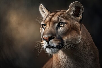 Portrait of a Wild Florida Panther: Witness the Majestic Felino in its Natural Habitat. Generative AI