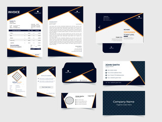 Company identity set branding template design. editable brand identity with the abstract background blue color for Business Company and Finance Vector 