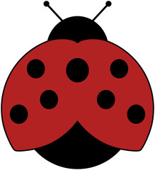 Ladybug icon for web, app,... Cartoon illustration. Icon isolated on transparent background.