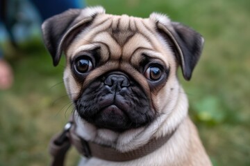 Obraz premium A puppy at the park. Generative AI