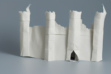 Origami | Ruined Castle | Created using generative AI tools