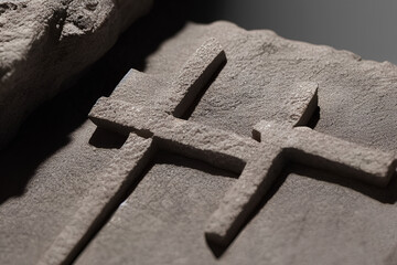 Cross on Stone, Jesus'e Tomb | Created using generative AI tools