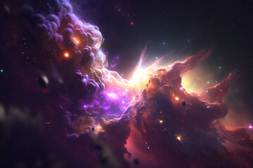 Fototapeta na wymiar Space galaxy background - Illustration, Desktop background.