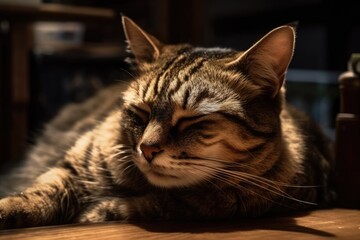 Cat snoozes. Generative AI