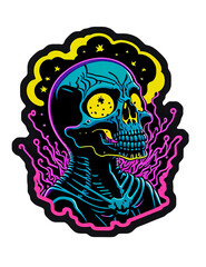 Fototapeta premium Fluorescent war skull
