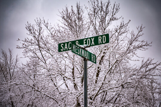 Snow on the Meskwaki Settlement, Tama, Iowa