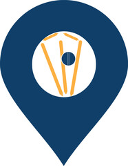 Cricket wickets and ball logo. Wicket and bails logo. Cricket championship logo. Cricket logo