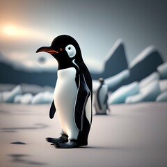 Digital penguin 8k - generative ai
