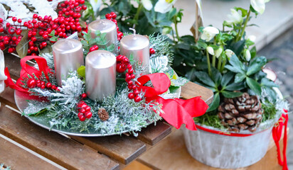 Christmas centerpiece with candles