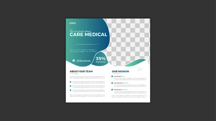 Medical healthcare service social media post template design. Hospital, doctor, clinic and dentist health business promotion flyer poster.