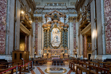 Obraz premium The baroque church of S. Ignazio di Loyola in the Campo Marzio district of Rome, Italy 